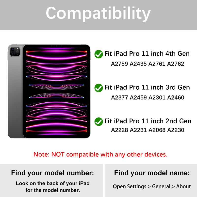 Divufus Case for iPad Pro 11 inch 4th/3rd/2nd Generation, Lightweight Slim Auto Sleep/Wake Smart Cover Soft TPU Back Case with Pencil Holder for iPad Pro 11" 2022/2021/2020, Matcha Green - Image 2