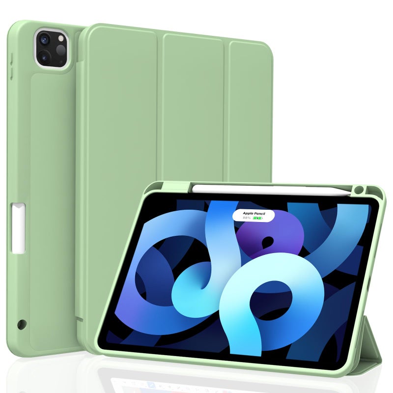 Divufus Case for iPad Pro 11 inch 4th/3rd/2nd Generation, Lightweight Slim Auto Sleep/Wake Smart Cover Soft TPU Back Case with Pencil Holder for iPad Pro 11" 2022/2021/2020, Matcha Green - Image 1