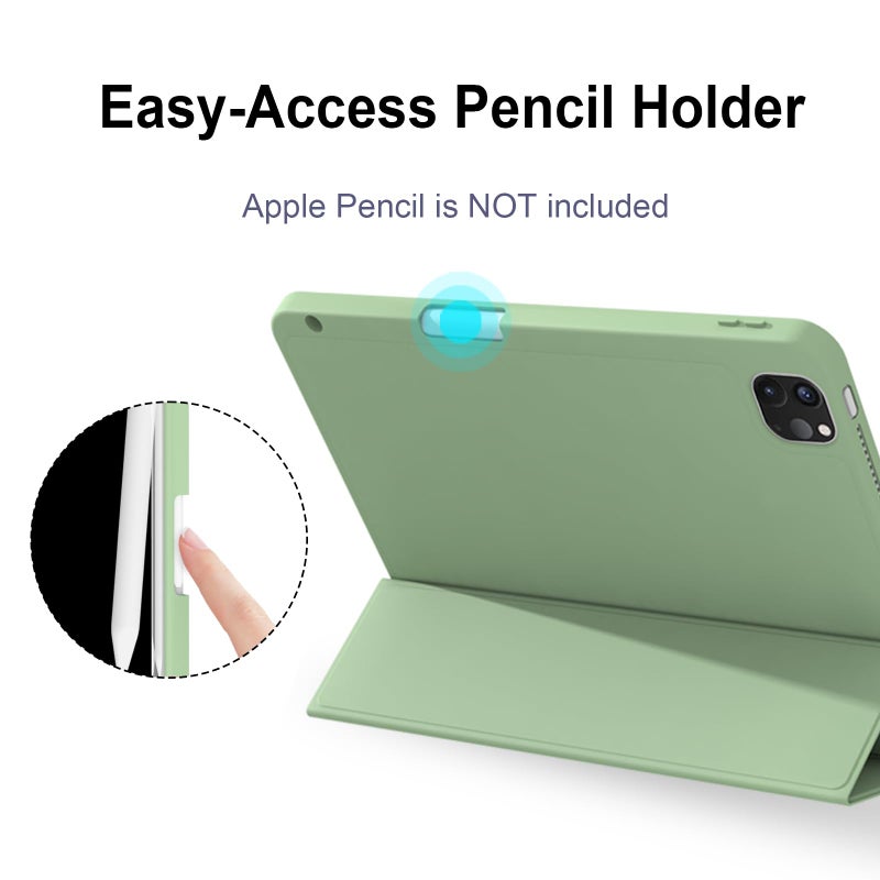 Divufus Case for iPad Pro 11 inch 4th/3rd/2nd Generation, Lightweight Slim Auto Sleep/Wake Smart Cover Soft TPU Back Case with Pencil Holder for iPad Pro 11" 2022/2021/2020, Matcha Green - Image 4