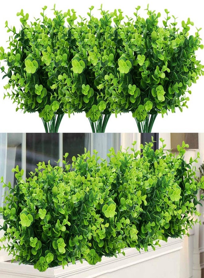 TEMCHY 24 Bundles Outdoor Artificial Boxwood Stems Faux Plants Shrubs, Fake UV Resistant Greenery Foliage Spring for Farmhouse, Home, Garden, Office, Patio, Wedding Decor - Image 1