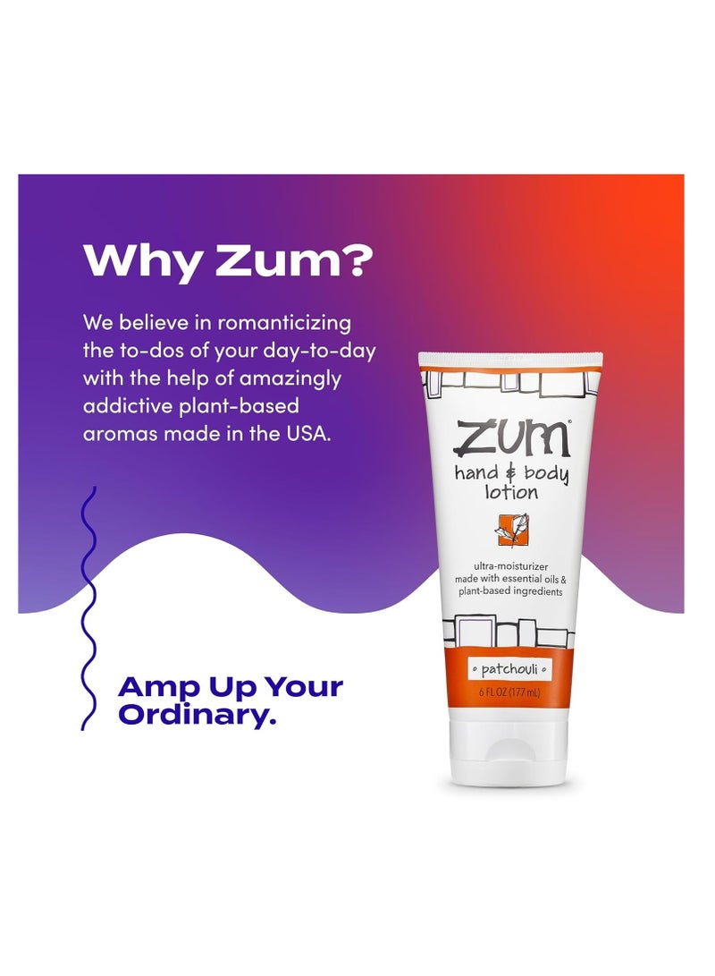 ZUM Zum Indigo Wild Hand & Body Lotion - Natural Hand Lotion for Dry Hands - Body Lotion for Women & Men - Body Moisturizers Include Shea Butter, Jojoba Oil & More - Patchouli Scent - 6 fl oz (2 Pack) - Image 3