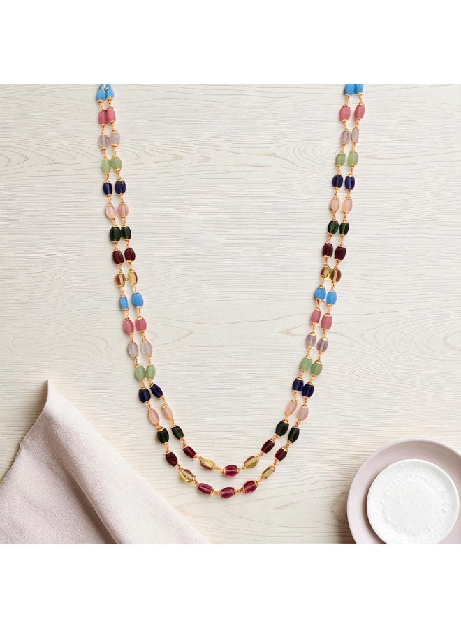 Pretty Precious Cubic Zirconia Mala Necklace for Women | Elegant CZ Beaded Long Necklace | Sparkling Fashion Jewellery for Parties & Special Occasions - Image 3