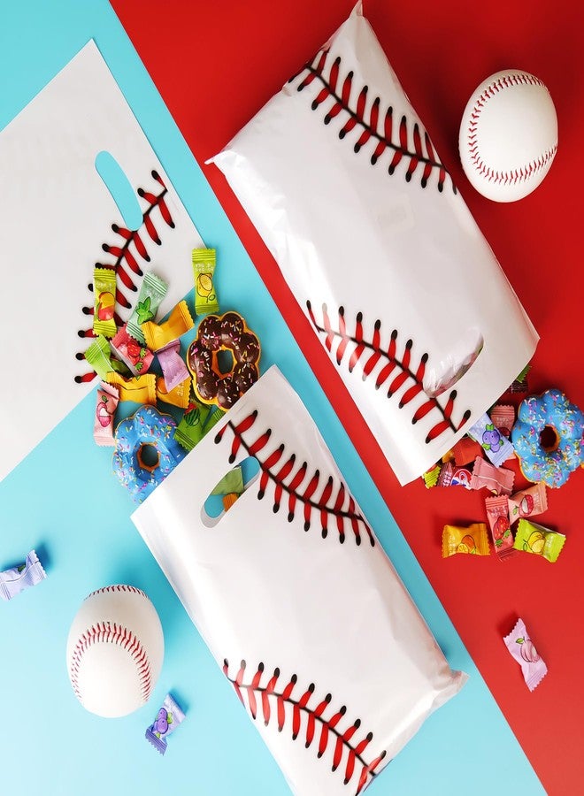 HEPAPATE 40Pcs Baseball Party Favors Bag,Baseball Treat Candy Bags with Handle,Baseball Sport Theme Gift Bags for Team Birthday Party Decorations Supplies（white） - Image 4