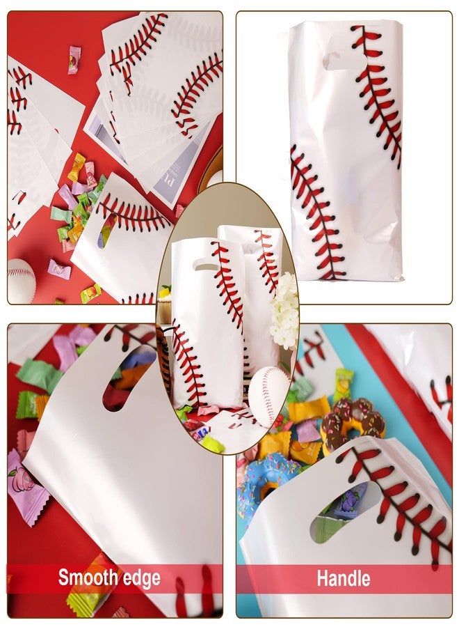 HEPAPATE 40Pcs Baseball Party Favors Bag,Baseball Treat Candy Bags with Handle,Baseball Sport Theme Gift Bags for Team Birthday Party Decorations Supplies（white） - Image 5
