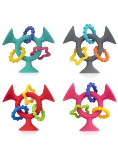 Nuby Silly Three Prong Interactive Suction Toy With Colorful Rings Aqua  - Image 5