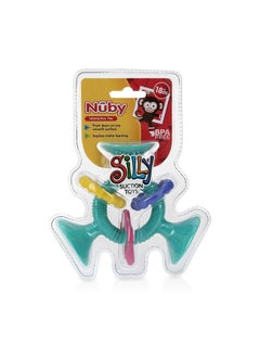 Nuby Silly Three Prong Interactive Suction Toy With Colorful Rings Aqua  - Image 3