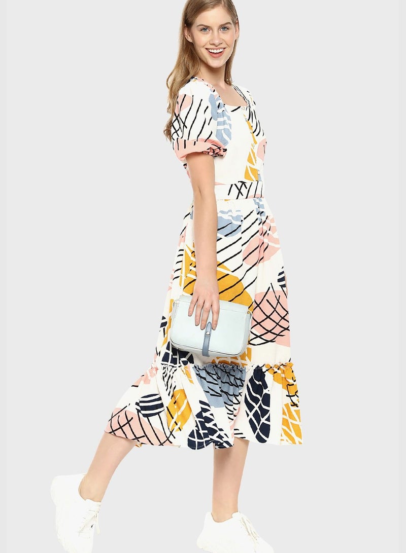 Campus Sutra Abstract Print Dress  - Image 4