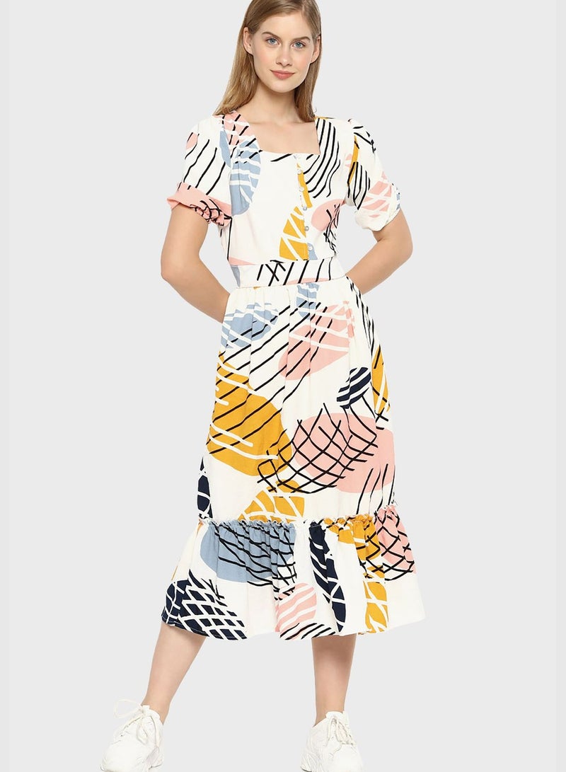 Campus Sutra Abstract Print Dress  - Image 1