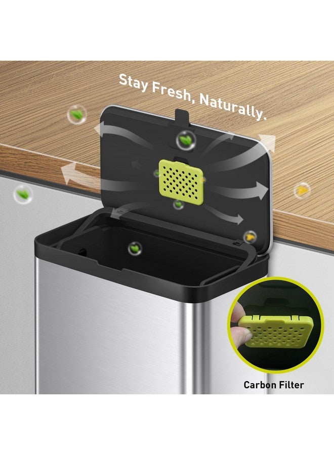 EKO EKO Kitchen Compost Bin, 7L / 1.85 Gal Stainless Steel with Removable Inner Bucket and Deodorizer Compartment, 2-in-1 Countertop Compost Bin with Lid, Food Waste Caddy for Kitchen (MMT & Black Finish)  - Image 2