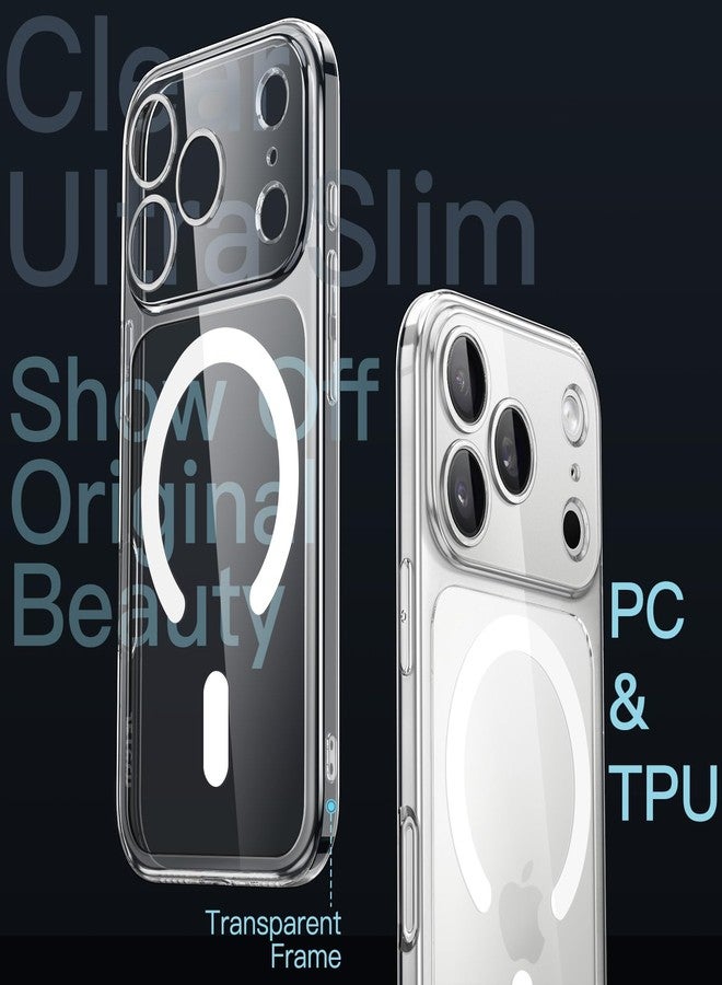 جي تيك جراب JETech المغناطيسي النحيف لهاتف iPhone 17 Pro مقاس 6.3 بوصة، متوافق مع MagSafe، يوفر حماية كاملة لعدسة الكاميرا، غطاء حماية شفاف فائق النحافة وخفيف الوزن بتصميم بسيط (شفاف) - Image 3