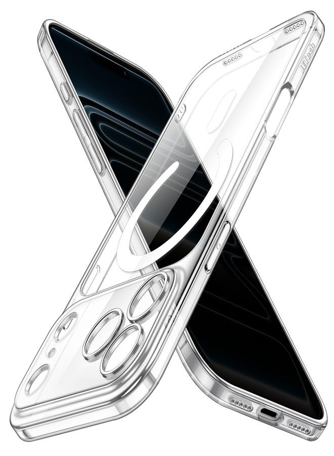 جي تيك جراب JETech المغناطيسي النحيف لهاتف iPhone 17 Pro مقاس 6.3 بوصة، متوافق مع MagSafe، يوفر حماية كاملة لعدسة الكاميرا، غطاء حماية شفاف فائق النحافة وخفيف الوزن بتصميم بسيط (شفاف) - Image 1