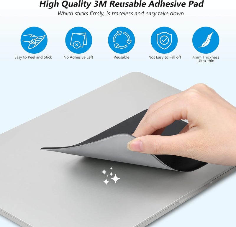 Lacdo Portable Hard Drive Sleeve for Laptop, 2-Pocket Stick on Pouch with Reusable Adhesive, for 2.5" Seagate, WD, Toshiba, LaCie Portable External Hard Drive HDD SSD Carrying Case, Black - Image 4