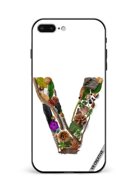 Protective Case Cover For Apple iPhone 7 Plus/8 Plus Alphabet V Design Multicolour