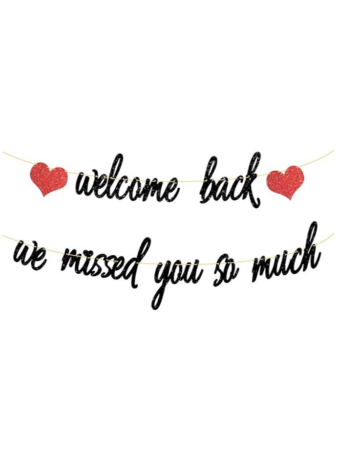 ديكورات الترحيب بعودتك، لافتة لامعة لقد افتقدناك كثيرًا، مرحبًا بك في المنزل، ديكور حفلات الجيش الوطني العسكري