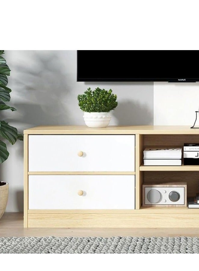Generic TV Cabinet Modern TV Table Simple TV Stand Multifunctional Storage Cabinet for Office Living Room Bedroom(120*34*40cm，White) - Image 4