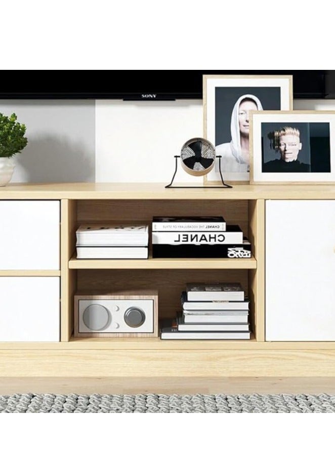 Generic TV Cabinet Modern TV Table Simple TV Stand Multifunctional Storage Cabinet for Office Living Room Bedroom(120*34*40cm，White) - Image 5