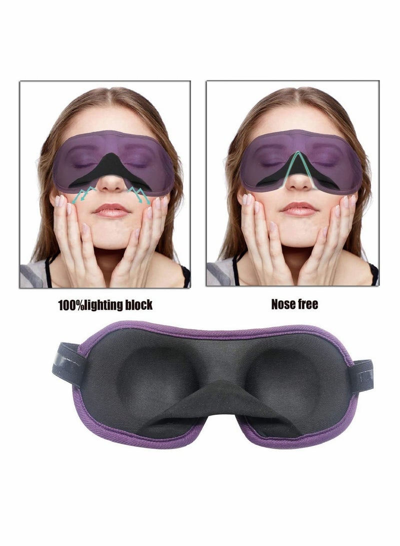 SYOSI 3D Eye mask for Sleeping,Machine Washable, Sleep Mask Women, Blinder Blindfold Airplane with Travel Pouch 2PCS - Image 4
