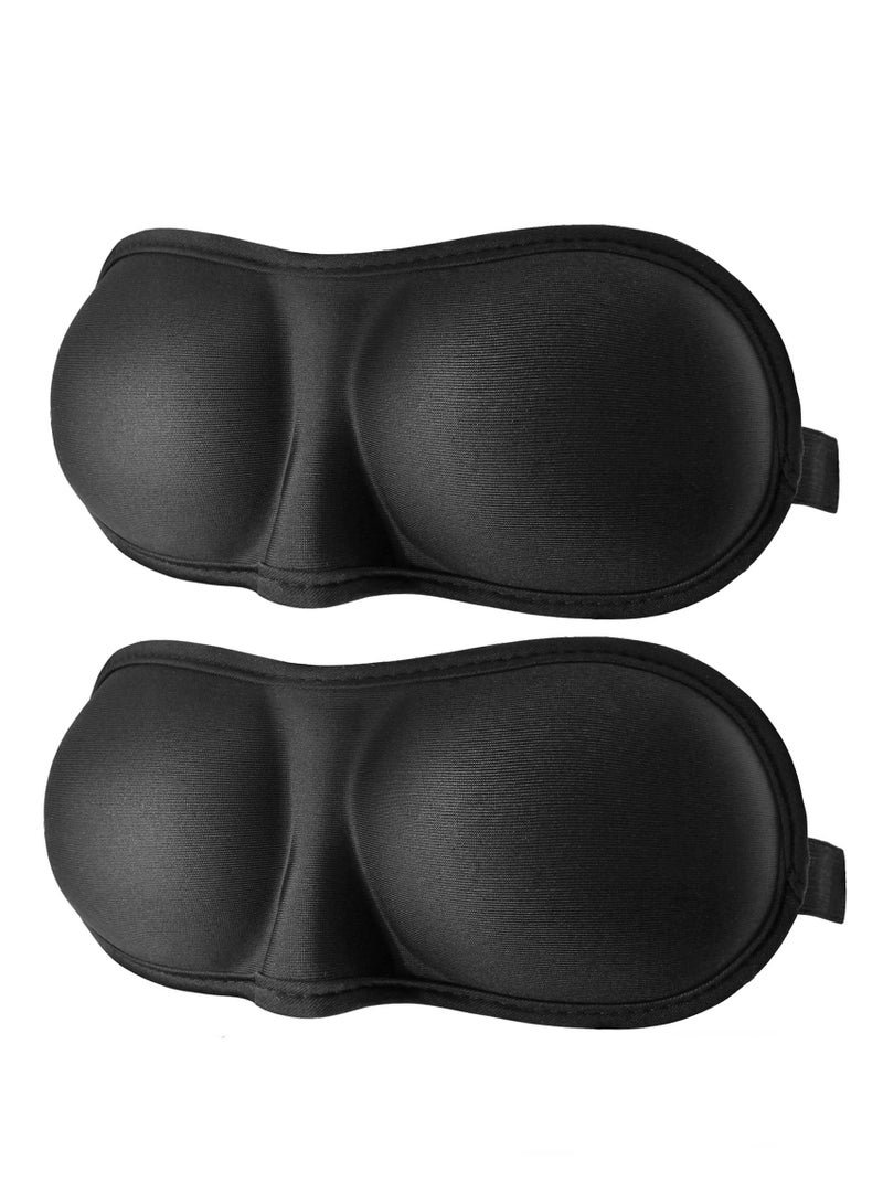 SYOSI 3D Eye mask for Sleeping,Machine Washable, Sleep Mask Women, Blinder Blindfold Airplane with Travel Pouch 2PCS - Image 1