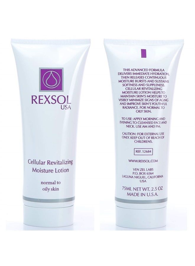 REXSOL Cellular Revitalizing Moisture Lotion Normal to Oily Skin | With Aloe Vera Gel, Chamomile Extract & Calendula Officinalis Extract | Helps to maintain signs of aging. (75 ml / 2.5 fl oz) - Image 4