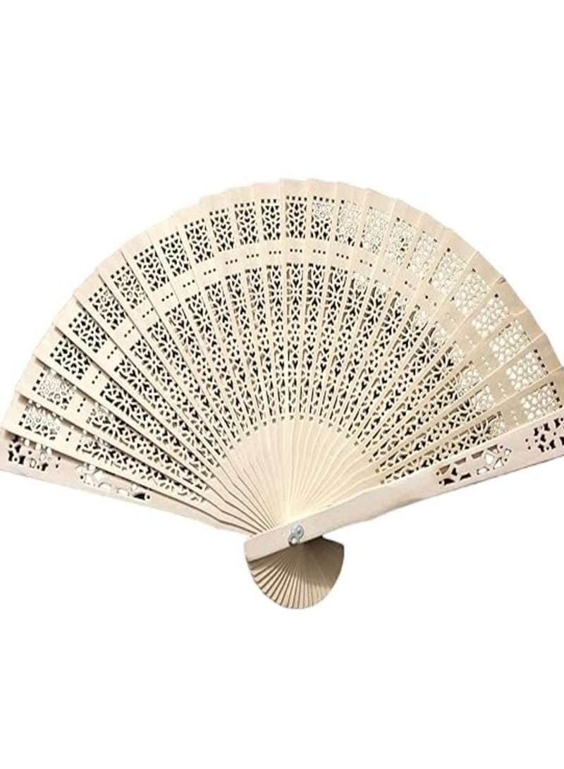 Handmade fan made of wood, number of outlets: 4, multi-coloured - Image 1