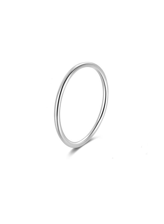 CANDYFANCY 925 Sterling Silver 1.2mm Stacking Midi Thin Rings Thumb Pinky Ring Stack Knuckle Rings for Women Band Ring Size 2.5-8.5, 4.25, Metal - Image 1