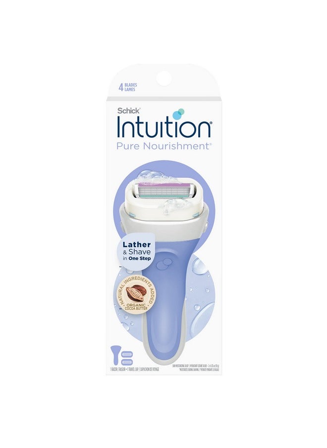 Intuition Schick Intuition Pure Nourishment Razors for Women | 1 Razor & 2 Intuition Razor Blades Refill with Organic Cocoa Butter  - Image 1