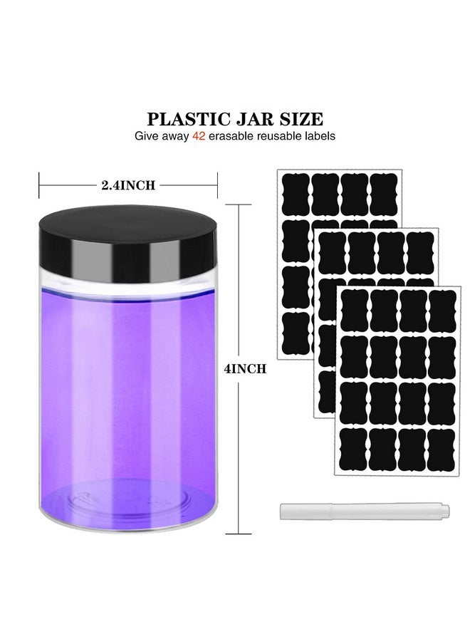 Hajoyful Plastic Jars With Lids 6Oz 42Pcs,Small Cosmetic Slime Containers Clear Travel Round Jars Empty Refillable Sample Containers Leak Proof Pot Jars With Black Lids For Lotion, Cream, Body Scrub  - Image 2