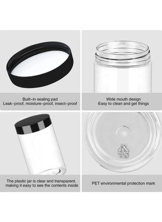 Hajoyful Plastic Jars With Lids 6Oz 42Pcs,Small Cosmetic Slime Containers Clear Travel Round Jars Empty Refillable Sample Containers Leak Proof Pot Jars With Black Lids For Lotion, Cream, Body Scrub  - Image 3