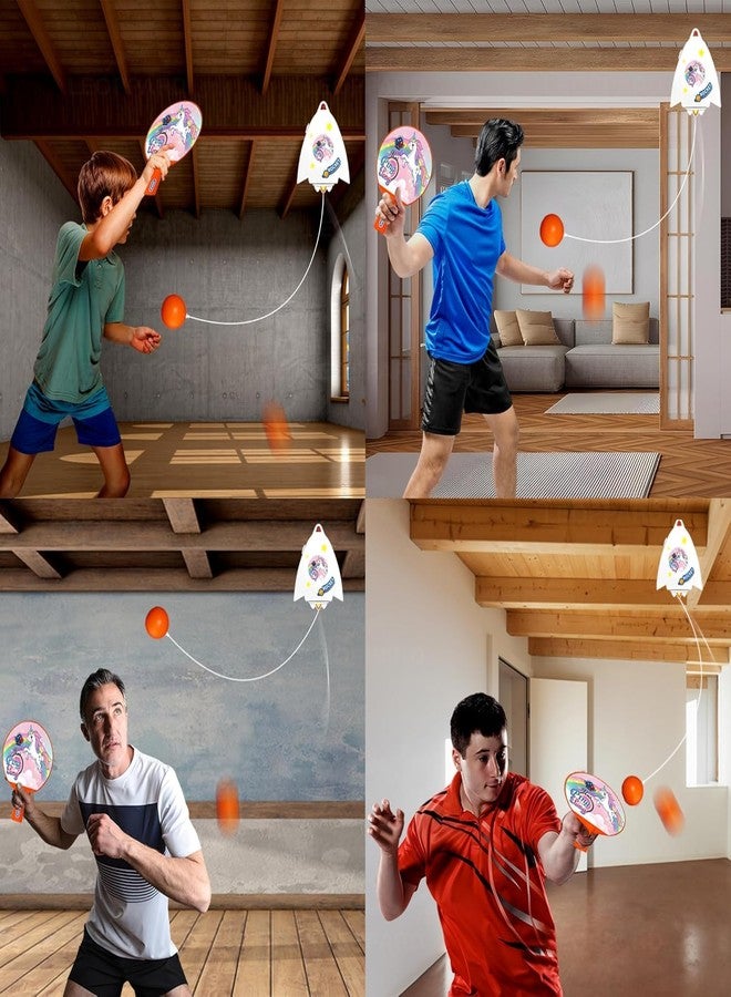 FITORIX Hanging Table Tennis Trainer for Kids Indoor Self Training Portable Ping Pong Set 10 Pieces 2 Racket 2 Balls 2 Hooks 1 Unicorn Hanger and 2 Unicorn Stickers in 1 Unicorn Box - Image 5
