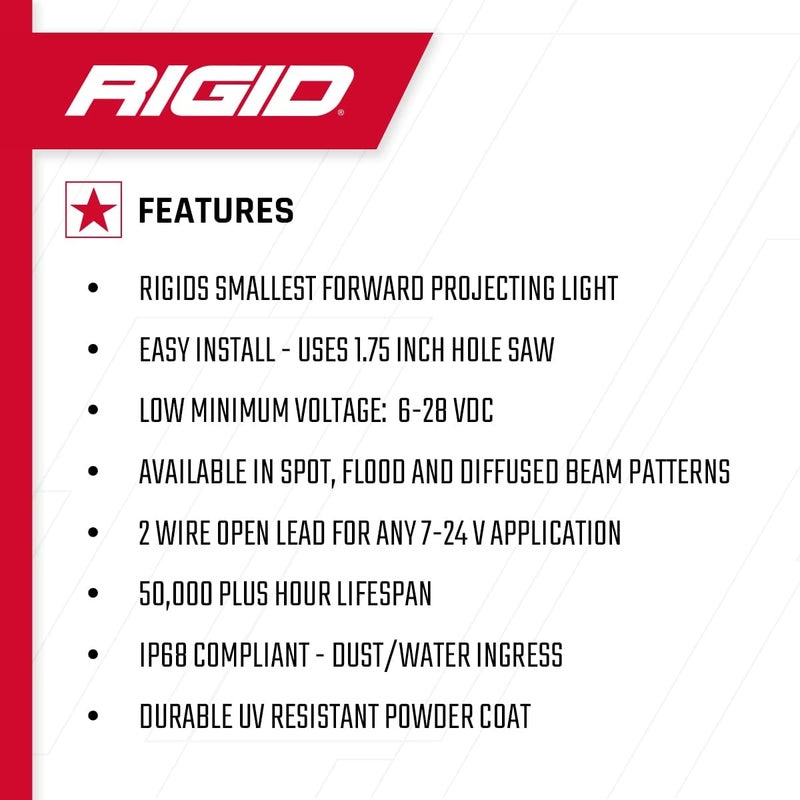 RIGID INDUSTRIES Ignite Backup Kit - Black Flood Flush Mount - Image 4