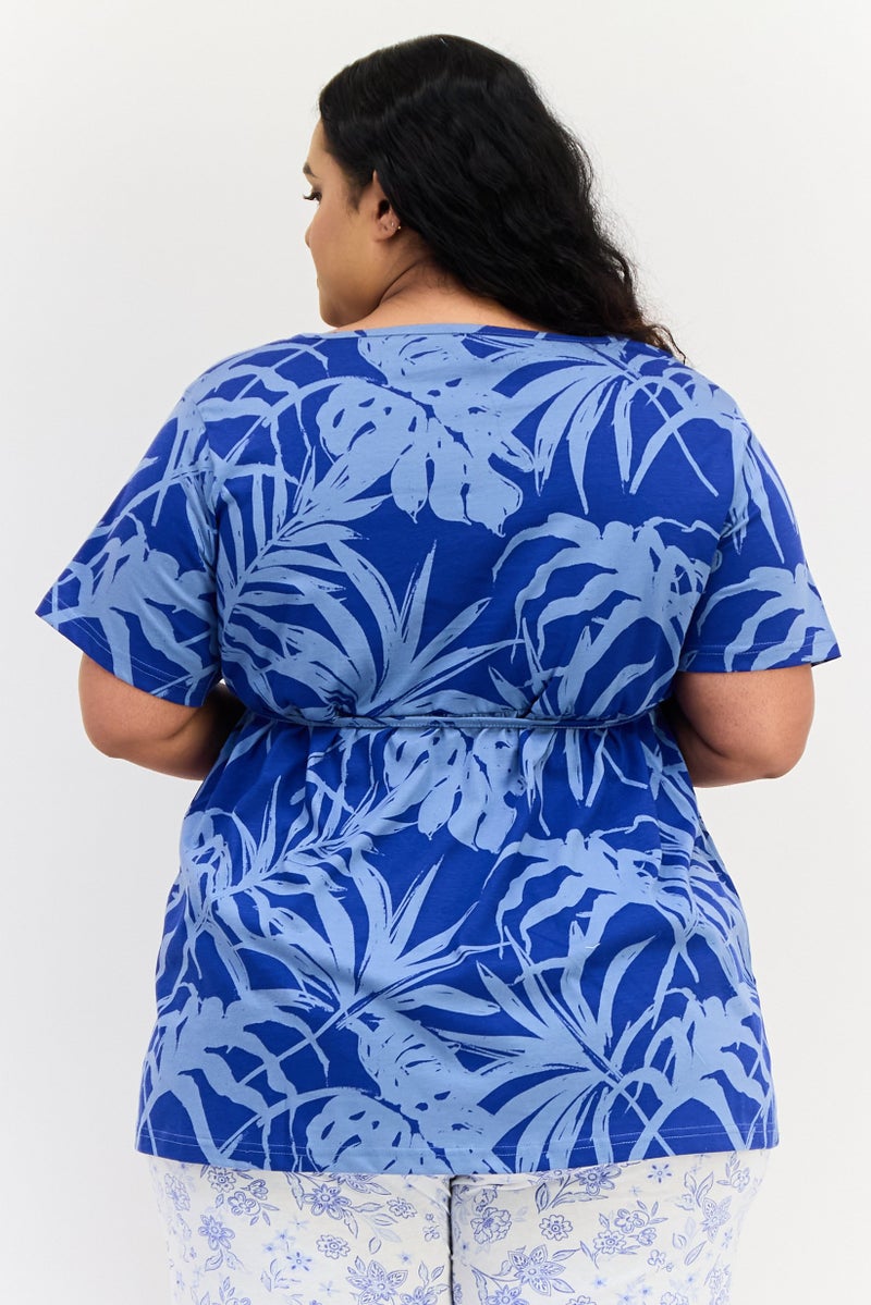 zivame قميص نوم قصير الأكمام بطبعة شاملة من كوكو × زيفامي للنساء، متعدد الألوان - Image 2