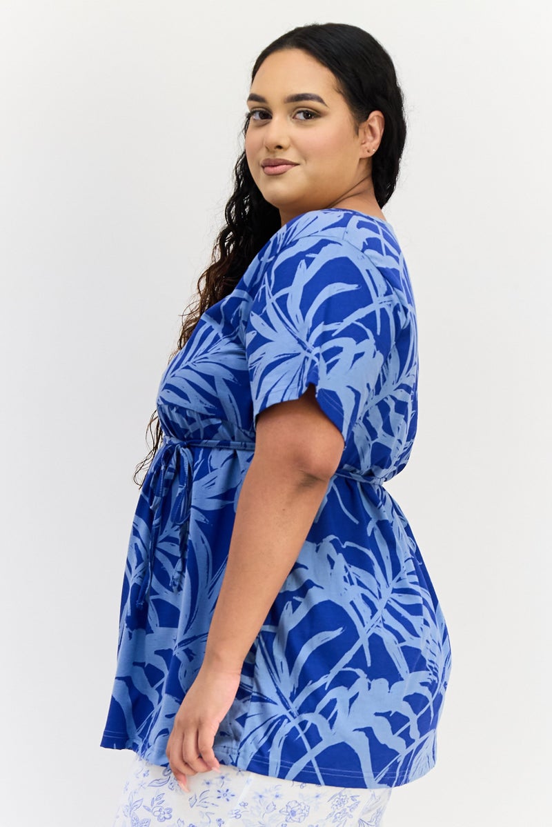 zivame قميص نوم قصير الأكمام بطبعة شاملة من كوكو × زيفامي للنساء، متعدد الألوان - Image 4