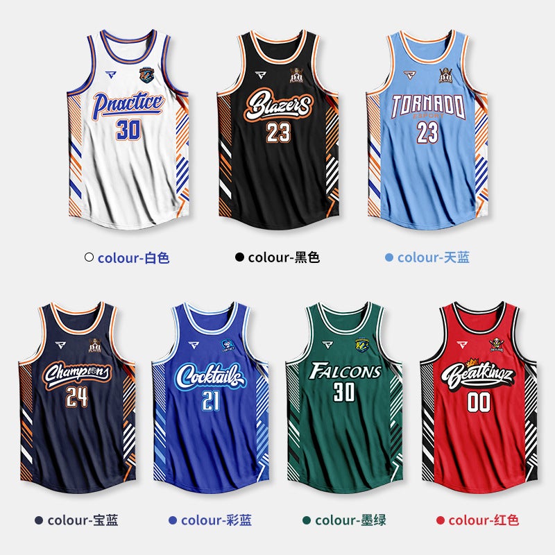 American Basketball Uniform Suit For Men And Women, College Student Competition Training Camp Team Uniform Vest Jersey Breathable Printing - Image 4