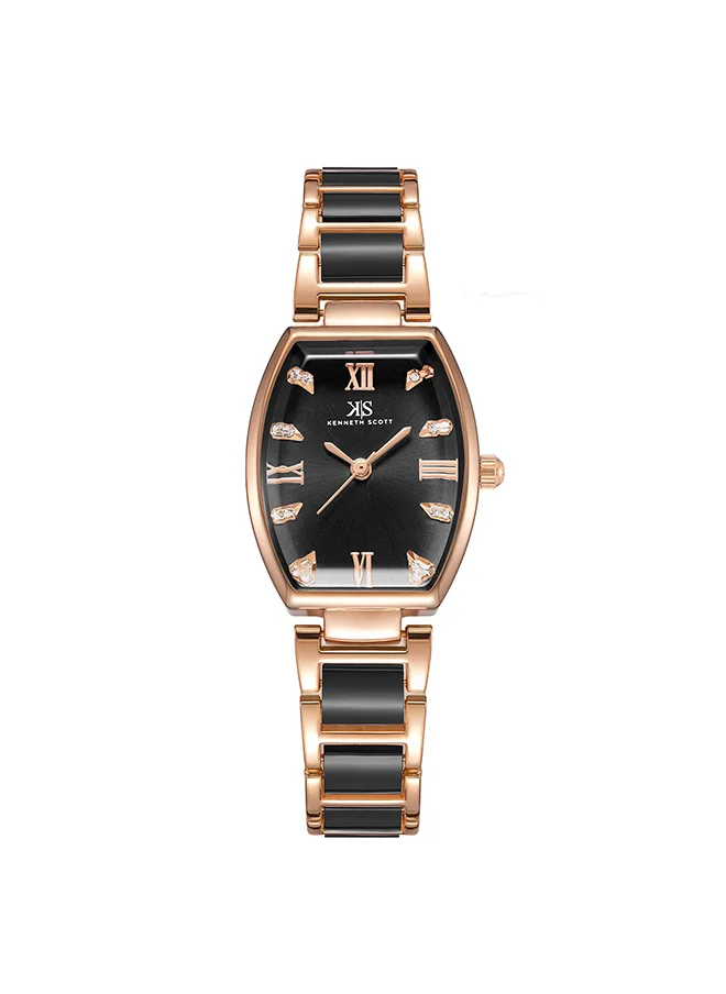 كينيث سكوت Kenneth Scott Women's Black Dial Analog Watch - K23520-RCBB