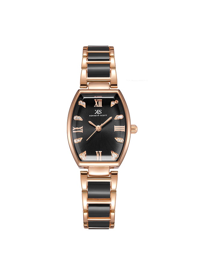 KENNETH SCOTT Women's Ceramic + Metal Analog Watch K23520-RCBB - 24 mm  - Image 1