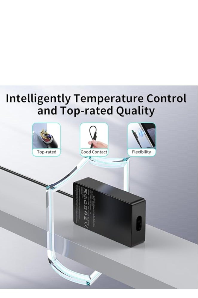 Surface Pro Charger, 44W 15V 2.58A (works with 39W/36W/24W) Microsoft Power Supply for Surface Pro 3/4/5/6, Windows Tablet, Surface Book 1/2, Surface Laptop 1/2, Surface Go, 5V 1A USB Port - Image 3