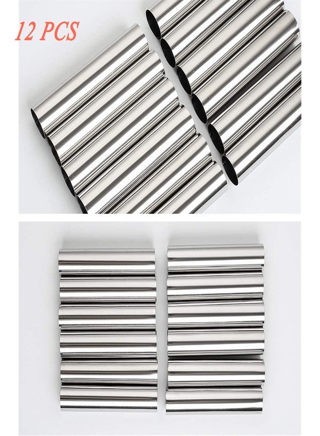 فانتوم سكاي قالب كانولي من فانتوم سكاي، عبوة من 12 قطعة، غير لاصق، مصنوع من الفولاذ المقاوم للصدأ، على شكل قرن كريمة، مناسب للمعجنات الدنماركية، والكرواسون، ولفائف الكريمة، والخبز الحلزوني، وصنع الكيك بنفسك، مثالي للمطبخ المنزلي والنزهات الخارجية. - Image 2