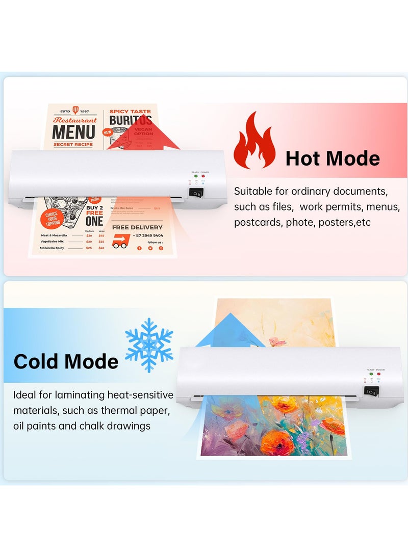 OSMILE Laminator Machine with 6 Laminating Sheets, 9 Inch Laminator Hot & Cold for A4/A5/A6, Thermal Laminating Machine for Home School Office - Image 3