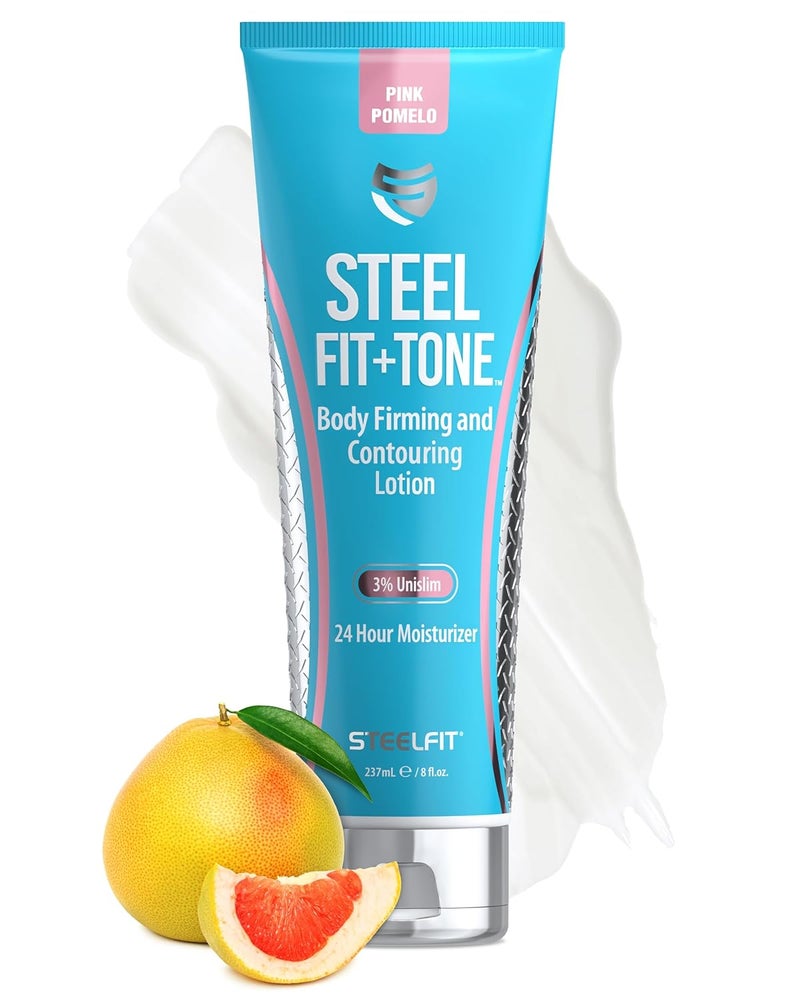 SteelFit Firming Body Lotion  Contouring  Skin Tightening Cream for Body  Firm  Tone Cellulite Remover for Legs Belly  Saggy Skin  Nourishing  Soothing with Shea  Cocoa Butter  Pink Pomelo
