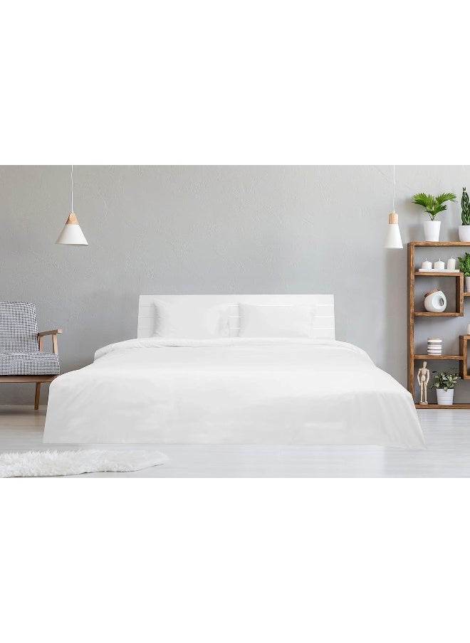 Hotel Linen Klub Hotel Linen Klub Single Duvet Cover - 1 Piece, Size 165 x 225 cm, Made from Luxurious 100% Cotton with 250 Thread Count for Exceptional Softness and Comfort, Cool and Breathable Fabric, White  - Image 1