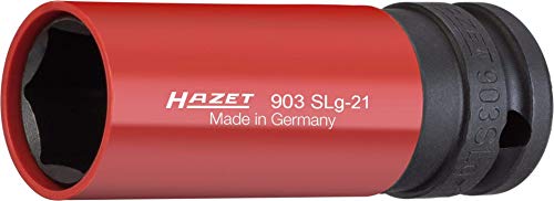 HAZET Socket Wrench Bit 903SLG21 I Drive Square and External Hexagon Drive for Vehicle and Car Tire Change Width Across Flats 21mm083 Inches I For Machine Operation - Image 1