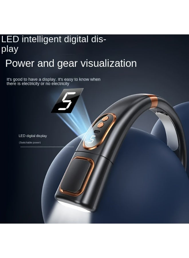Nicor Portable Neck Fan, Rechargeable Bladeless Cooling Neck Fan, 5 Speeds Blow Cold Air Adjustable LED Digital Display, 4000 mAh Battery USB Rechargeable ,360° Airflow Silent noise reduction Personal Fan For Men and Women, Portable Camping Travel, Black - Image 5
