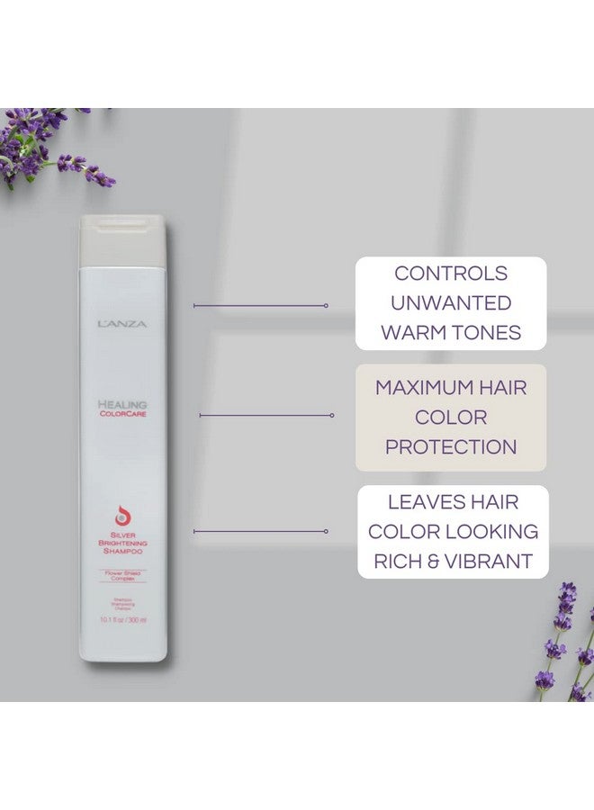 L'anza Healing Colorcare Silver Brightening Shampoo For Silver Gray White Blonde & Highlighted Hair Boosts Shine And Brightness While Healing Controls Unwanted Warm Tones (10.1 Fl Oz) - Image 3