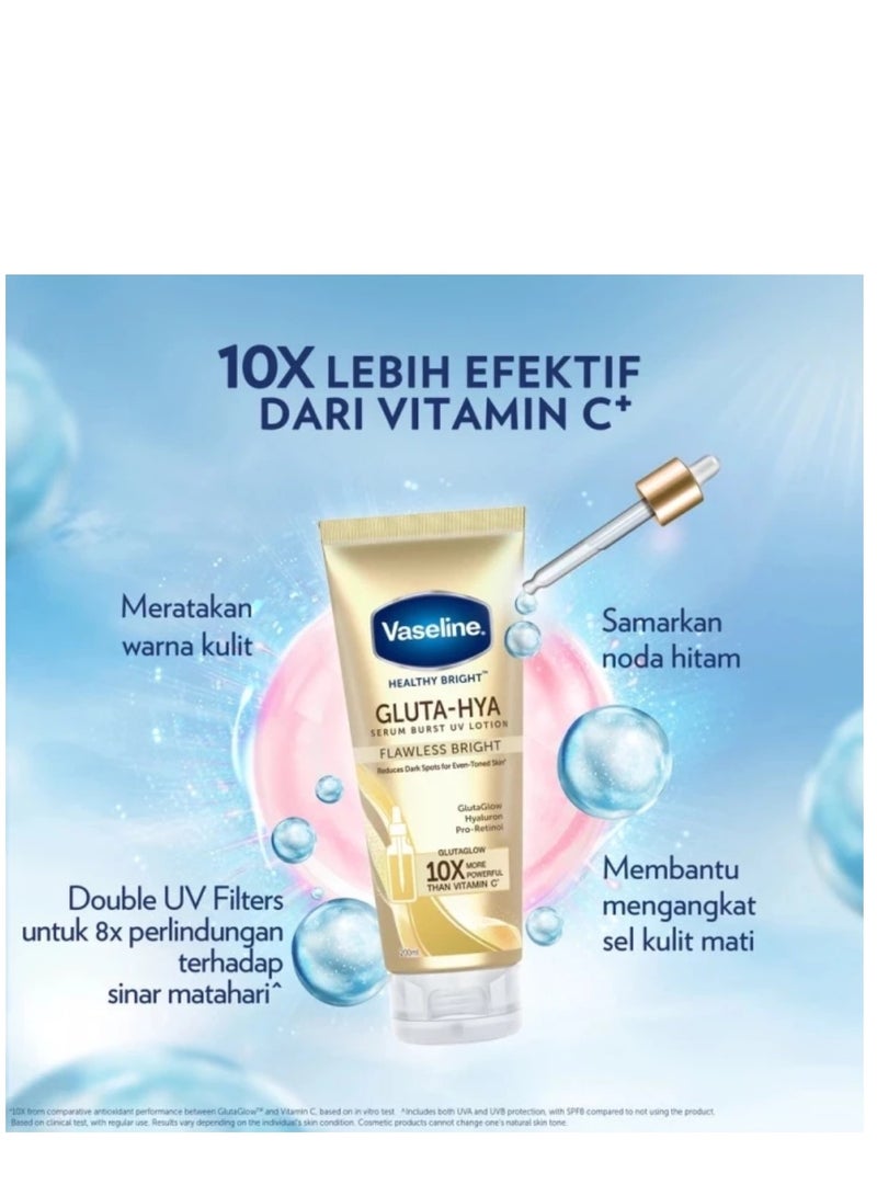 Vaseline ESSNTIAL EVIN TONE GLUTA-HYA(SMOOTH RADIANCE+FLAWLESS GLOW)LOTION 200+200ML - Image 5