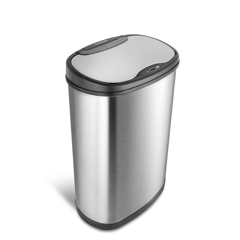 Ninestars DZT-50-25 Motion Sensor Trash Can, Large, Silver - Image 1