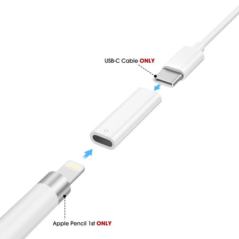 TechMatte Charging Adapter Compatible with Apple Pencil 1st Generation, Lightning to USB-C Charger Connector, Supports Pairing with iPad 10th/11th A16 2025 Gen - Image 3