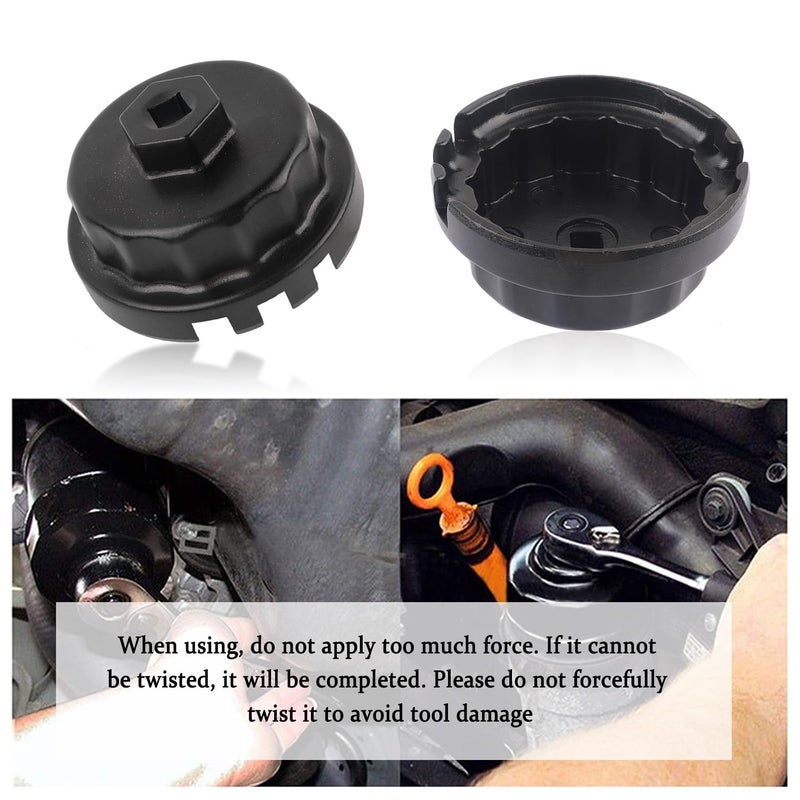 Salior 64mm Oil Filter Wrench,Aluminum Alloy Quickly Oil Filter Removal Tool Compatible with Lexus Toyota Tundra RAV4 Sienna 2.5L to 5.7L Engines Oil Filter Socket (Black) - Image 4