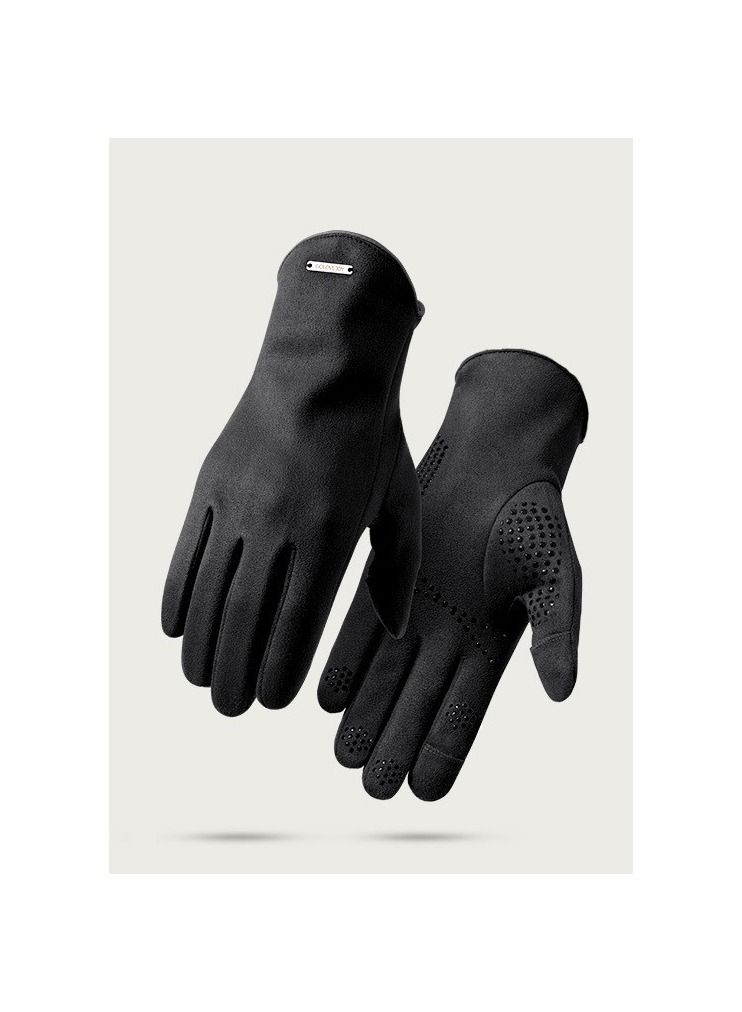 Golovejoy New Suede Outdoor Wind proof Anti slip Flip Finger Gloves For Riding 
