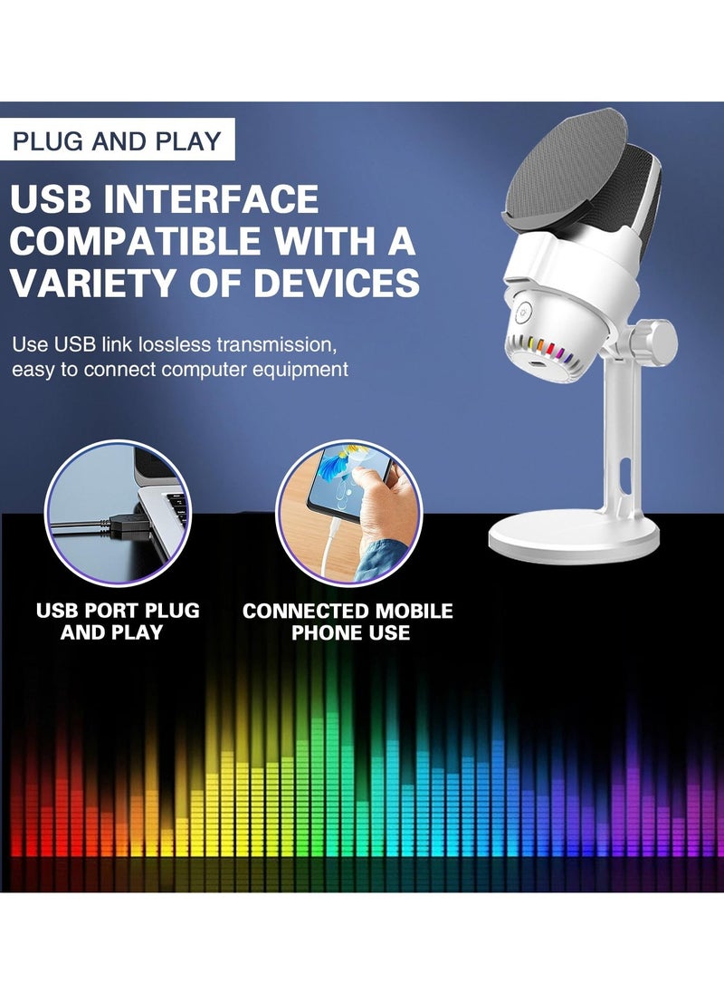 Anmi Condenser Microphone, USB Computer Gaming Mic for/PC/PS4/ PS5/Desktop, Plug & Play, RGB Light, Pop Filter, Studio Microphone for Gaming, Streaming, Recording, Podcasts, Twitch, YouTube, Discord  - Image 3