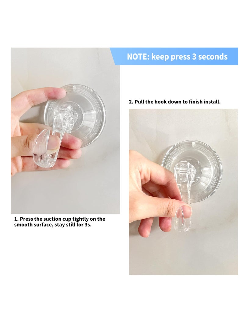 خطافات شفط للحمام، 4 قطع خطافات قابلة لإعادة الاستخدام قوية وصديقة للماء، حامل شفط ثقيل الشفط شفاف للأبواب الزجاجية، الحمامات، الدش، المطابخ، المنشفة. - Image 3